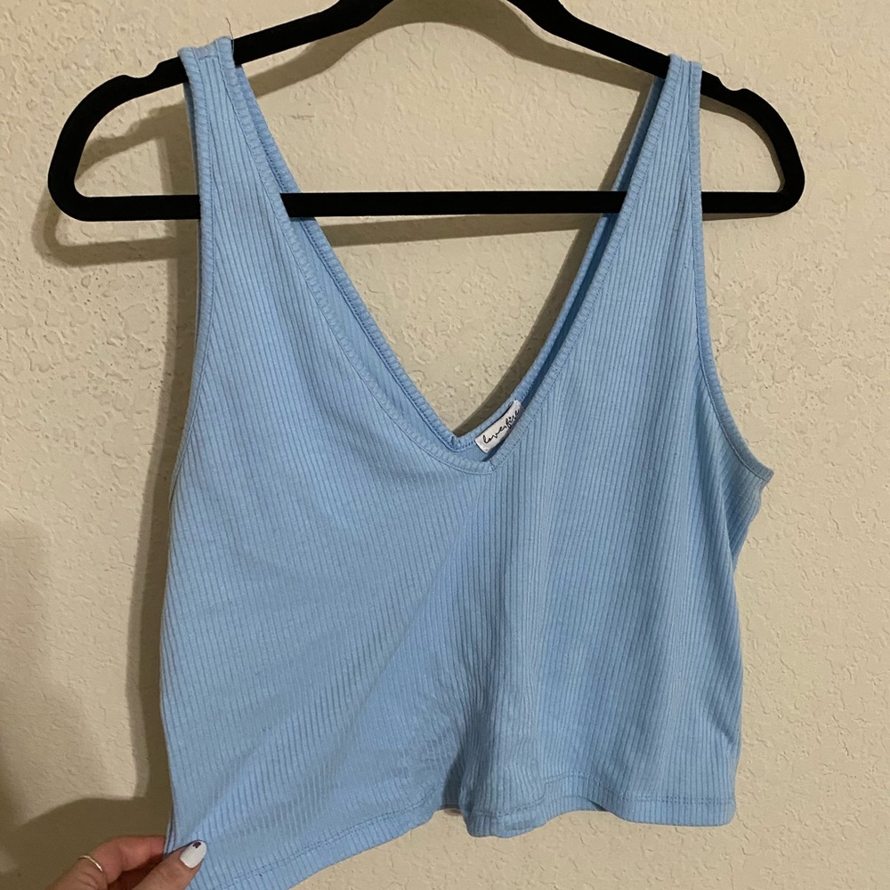 Love Fire Double V ribbed tank top